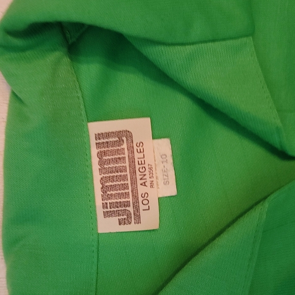 Vintage dress Jimmy Los Angeles polyester emerald green sz small - Picture 2 of 7